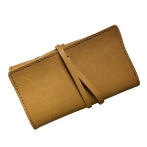 Rustico Side Kick  Leather Cord Wrap Tech Organizer Buckskin Tan Travel Roll